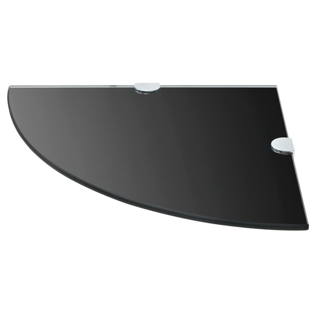 Étagère De Coin Avec Supports Chromés Verre Noir