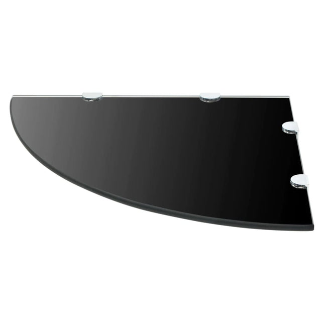 Étagère De Coin Avec Supports Chromés Verre Noir