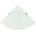 Étagère De Coin Avec Supports Chromés Verre Blanc