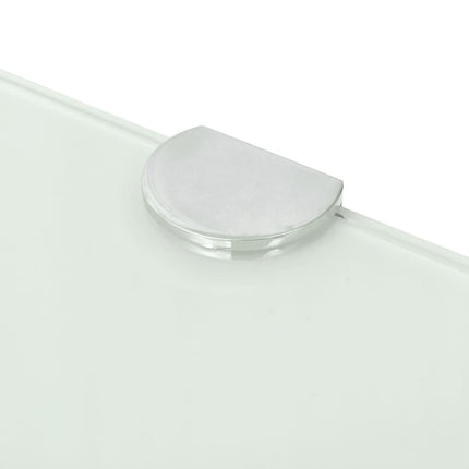 Étagère De Coin Avec Supports Chromés Verre Blanc