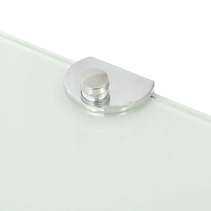 Étagère De Coin Avec Supports Chromés Verre Blanc