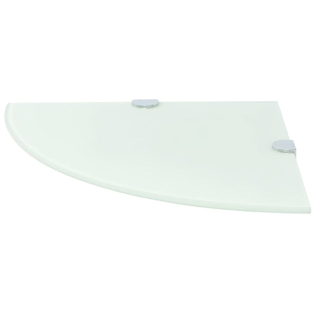 Étagère De Coin Avec Supports Chromés Verre Blanc