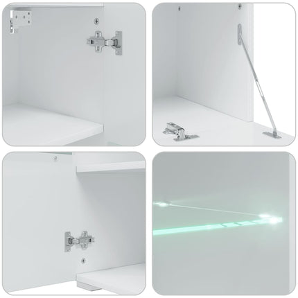 Meuble Tv Mural Avec Éclairage Led 5 Pièces