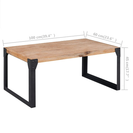 Table Basse Bois D'acacia Massif 100X60X45 Cm
