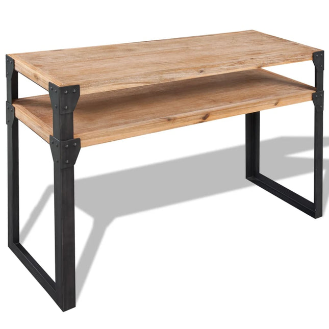 Table Console Bois D'acacia Massif 120 X 40 X 85 Cm