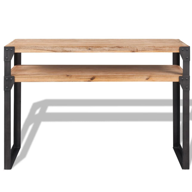 Table Console Bois D'acacia Massif 120 X 40 X 85 Cm