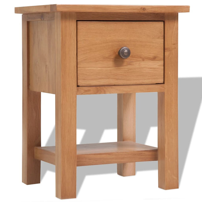 Table De Chevet 36X30X47 Cm Bois De Chêne Massif