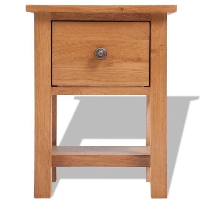 Table De Chevet 36X30X47 Cm Bois De Chêne Massif