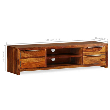 Meuble Tv Bois Massif 120X30X30 Cm