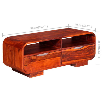 Table Basse Bois Massif 90X40X35 Cm