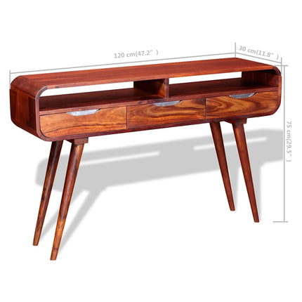 Table Console Bois Massif 120X30X75 Cm
