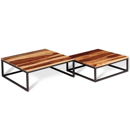 Ensemble De Table Basse Gigogne 2 Pcs Bois Massif