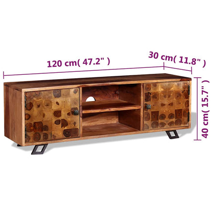 Meuble Tv Bois Massif 120X30X40 Cm