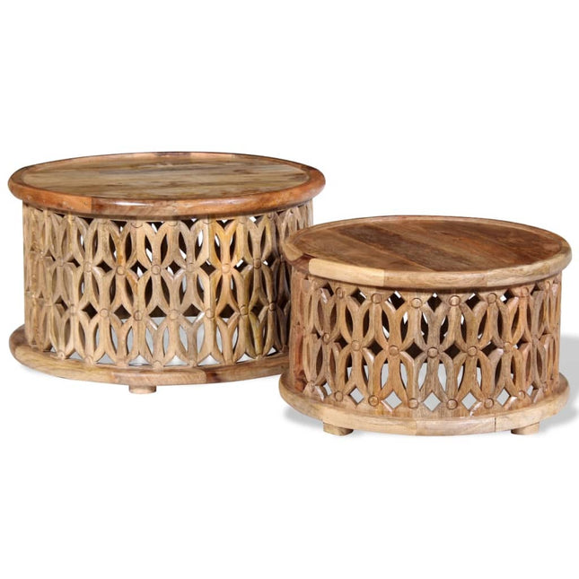Ensemble De Table Basse 2 Pcs Bois De Manguier Massif
