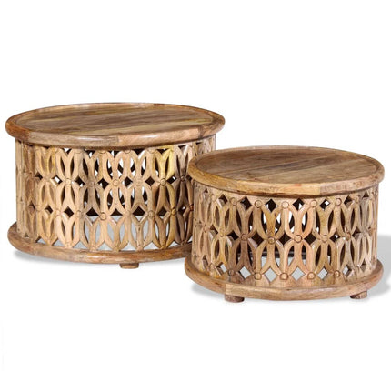 Ensemble De Table Basse 2 Pcs Bois De Manguier Massif