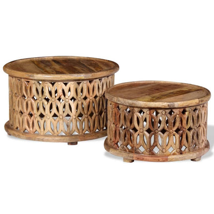Ensemble De Table Basse 2 Pcs Bois De Manguier Massif