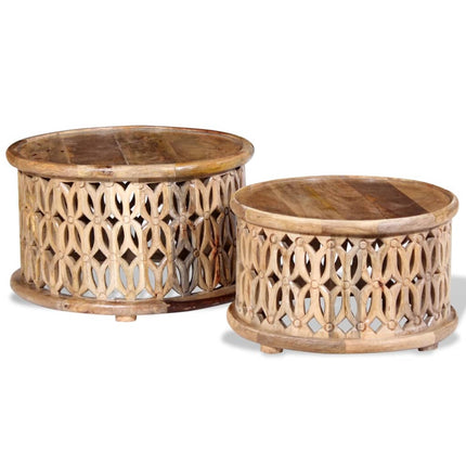Ensemble De Table Basse 2 Pcs Bois De Manguier Massif