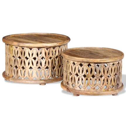 Ensemble De Table Basse 2 Pcs Bois De Manguier Massif