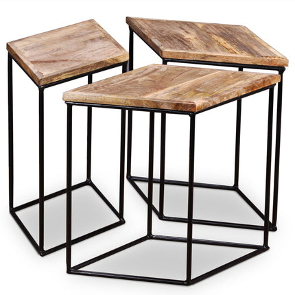 Table Basse Bois De Manguier Massif 56X48X40 Cm