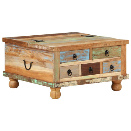 Table Basse Bois De Récupération 70 X 70 X 38 Cm