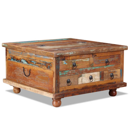 Table Basse Bois De Récupération 70 X 70 X 38 Cm