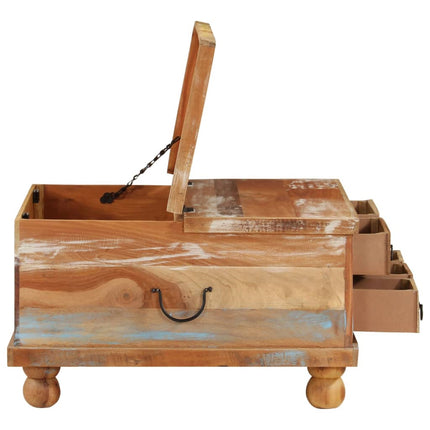 Table Basse Bois De Récupération 70 X 70 X 38 Cm