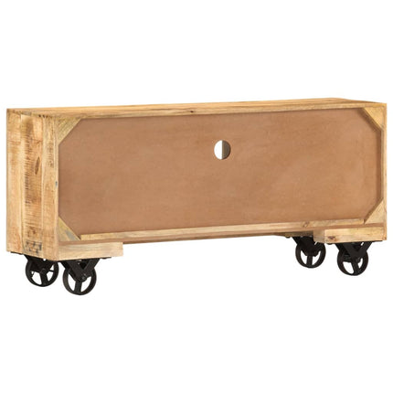 Meuble Tv Bois De Manguier Brut 110X30X 50 Cm