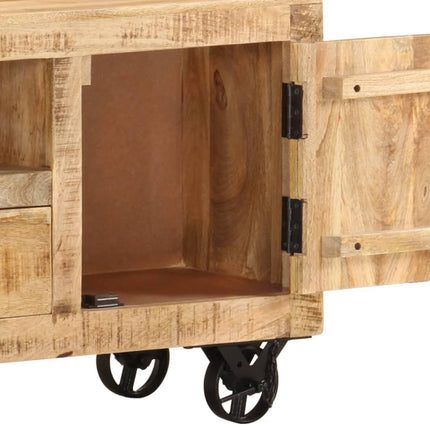 Meuble Tv Bois De Manguier Brut 110X30X 50 Cm