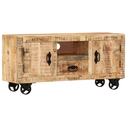 Meuble Tv Bois De Manguier Brut 110X30X 50 Cm