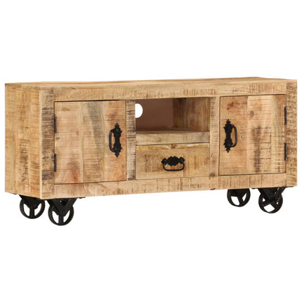 Meuble Tv Bois De Manguier Brut 110X30X 50 Cm