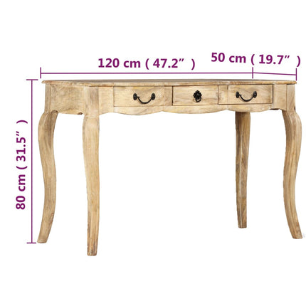 Table Console Bois De Manguier Massif 120 X 50 X 80 Cm