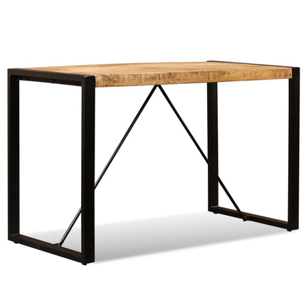Table À Manger Bois De Manguier Brut 120 Cm Noir