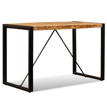 Table À Manger Bois De Manguier Brut 120 Cm Noir