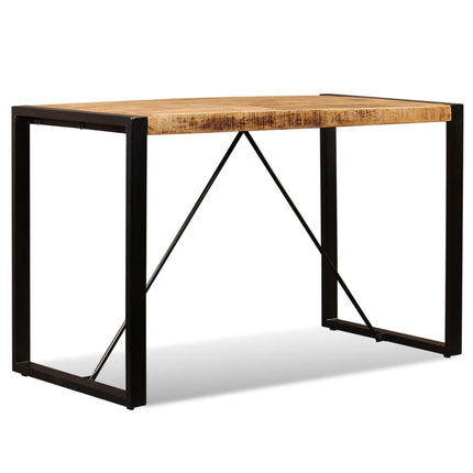 Table À Manger Bois De Manguier Brut 120 Cm Noir