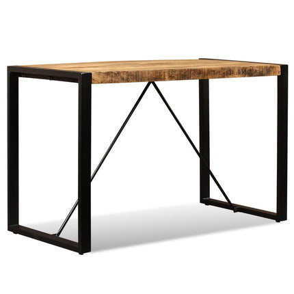 Table À Manger Bois De Manguier Brut 120 Cm Noir