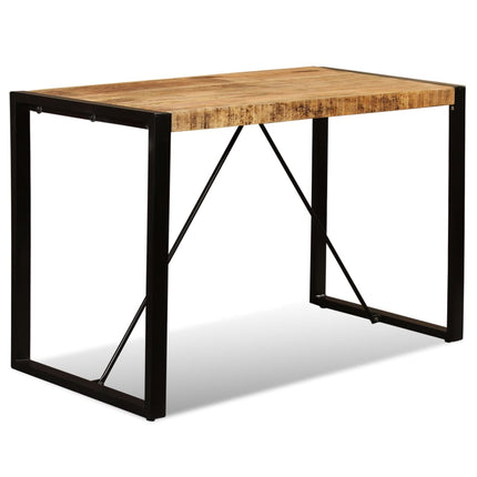 Table À Manger Bois De Manguier Brut 120 Cm Noir