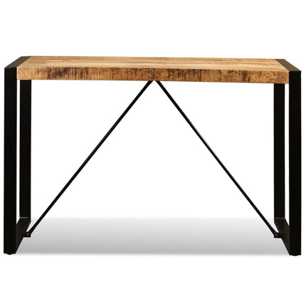 Table À Manger Bois De Manguier Brut 120 Cm Noir