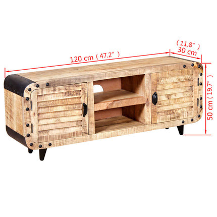 Meuble Tv Bois De Manguier Massif 120X30X50 Cm