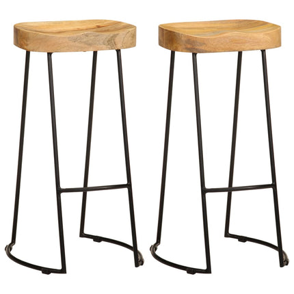 Tabourets De Bar Lot De 2 Bois De Manguier Massif