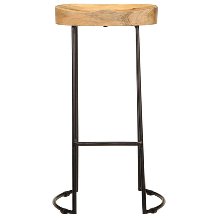 Tabourets De Bar Lot De 2 Bois De Manguier Massif