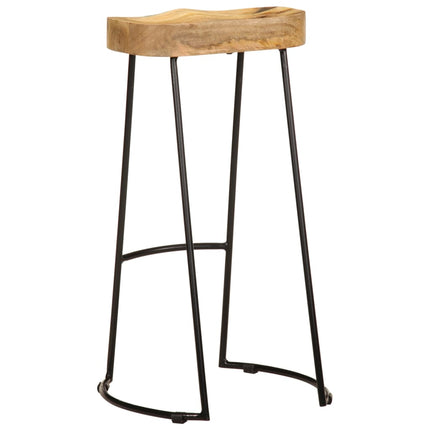Tabourets De Bar Lot De 2 Bois De Manguier Massif