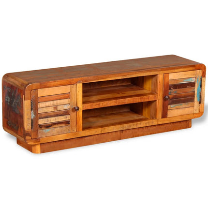 Meuble Tv Bois De Récupération Massif 120X30X40 Cm