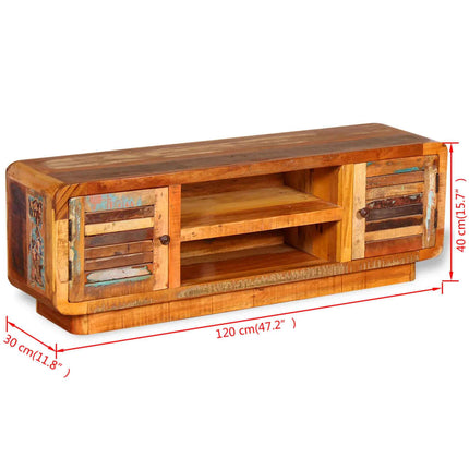 Meuble Tv Bois De Récupération Massif 120X30X40 Cm