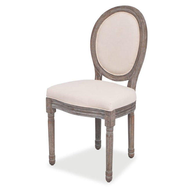 Chaises À Manger Lot De 2 Crème Tissu