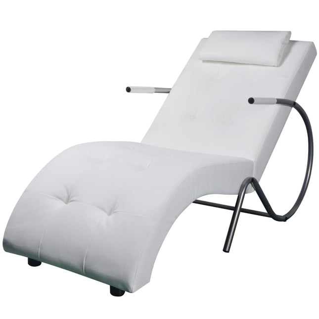 Chaise Longue Avec Oreiller Tissu Daim