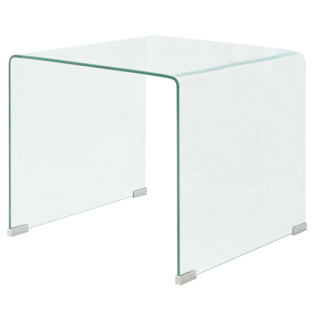 Table Basse 49,5 X 50 X 45 Cm Verre Trempé Transparent