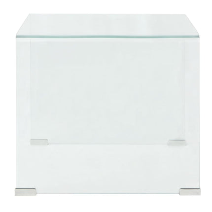 Table Basse 49,5 X 50 X 45 Cm Verre Trempé Transparent