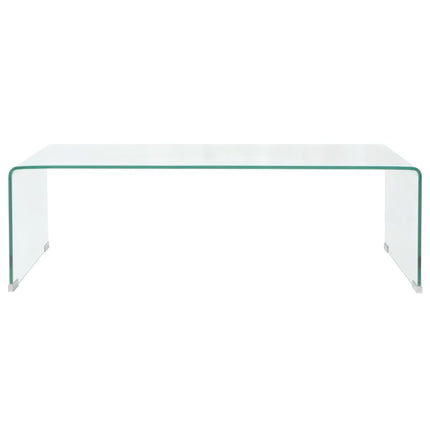 Table Basse 98X45X30 Cm Verre Trempé Transparent
