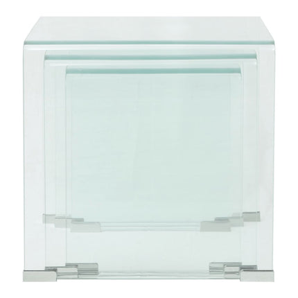 Ensemble De Tables Gigognes 3 Pièces Verre Trempé