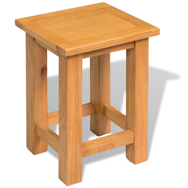 Table D'appoint 27 X 24 X 37 Cm Bois De Chêne Massif Vert